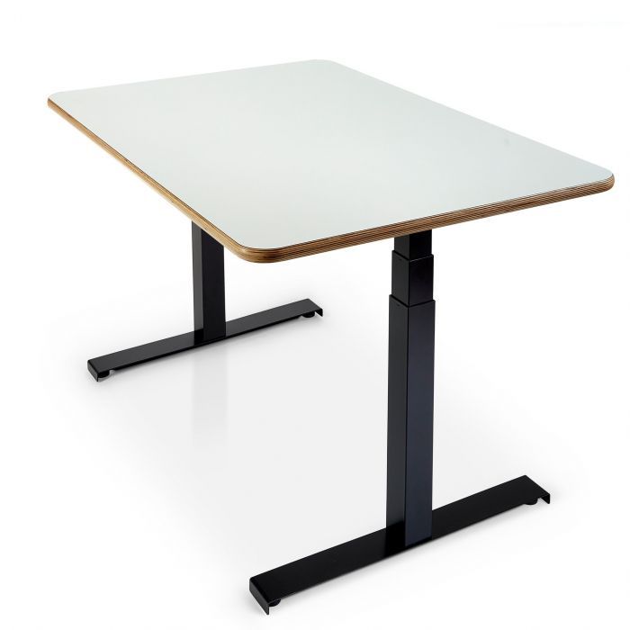 Fika Birch Plywood Standing desk black Skyflo frame white laminate top bbabf3ba fa8f 41cc 8d62 400452e00b4f