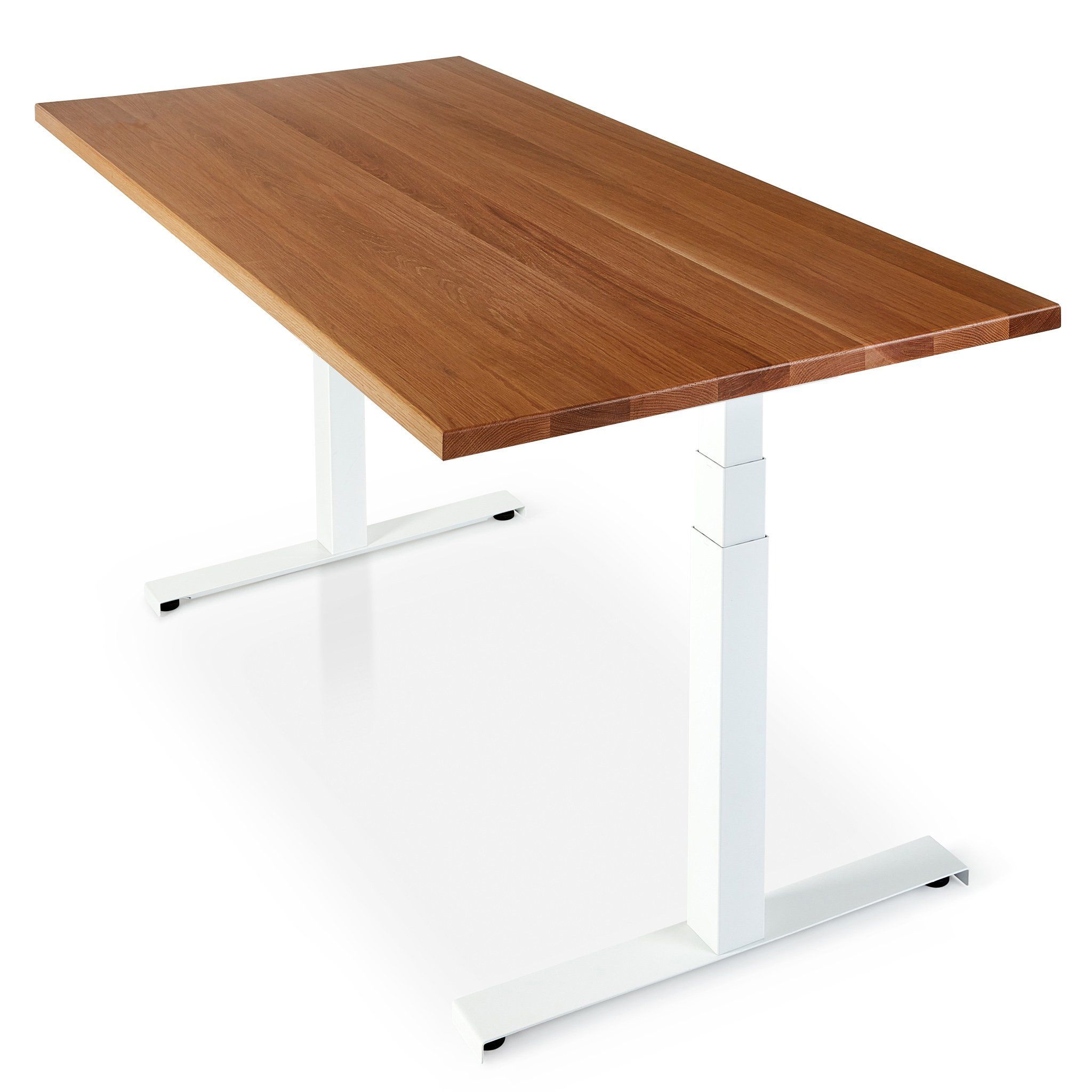 Sisu Oak Standing Desk white adjustable frame
