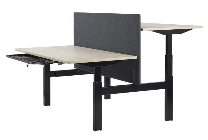Black frame standing bench desk