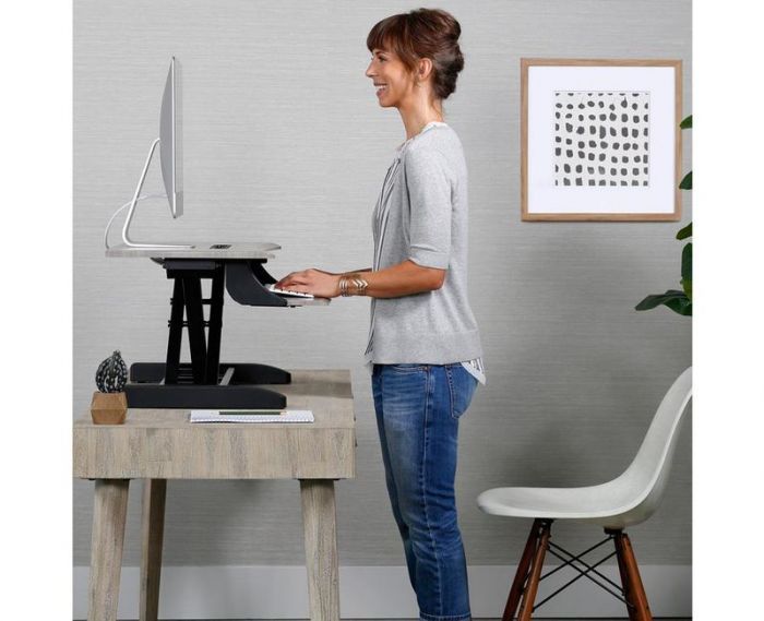 WorkFit-Z Mini Desk Riser with full height extension