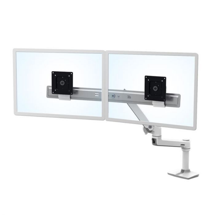 LX Desk Dual Direct Monitor Arm in white