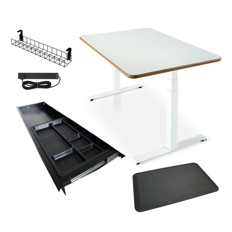 Fika Designer Plywood Standing Desk Bundle