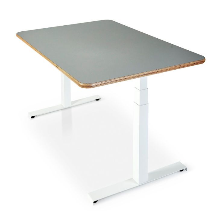 Fika Plywood Standing Desk white grey