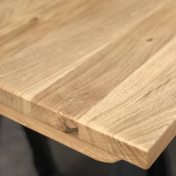 solid oak desktop edge detail