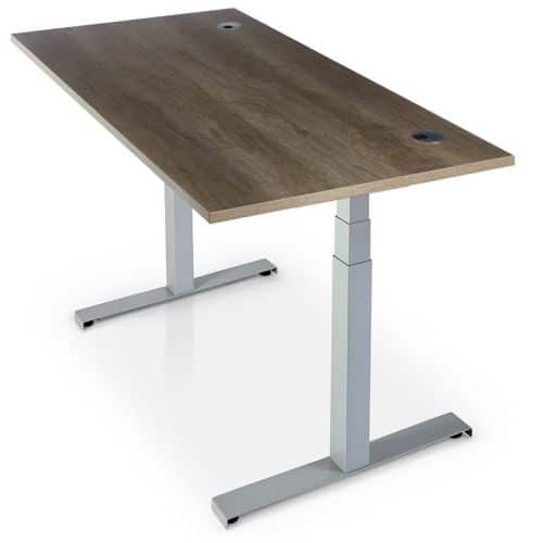 Fika Grey Oak Standing Desk | With Grommets