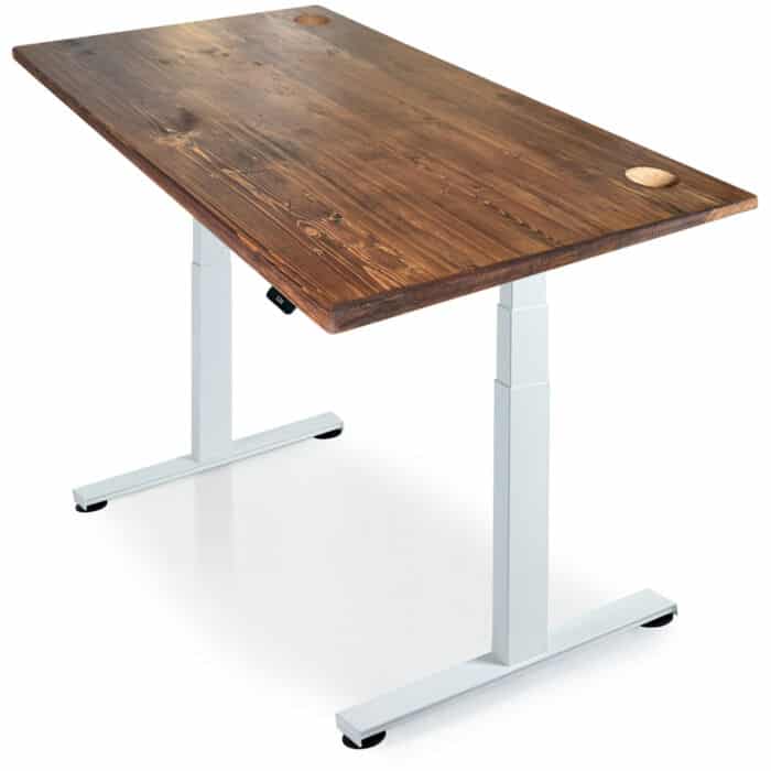 Sisu Reclaimed Standing Desk Walnut Stain 1200x800 White Frame