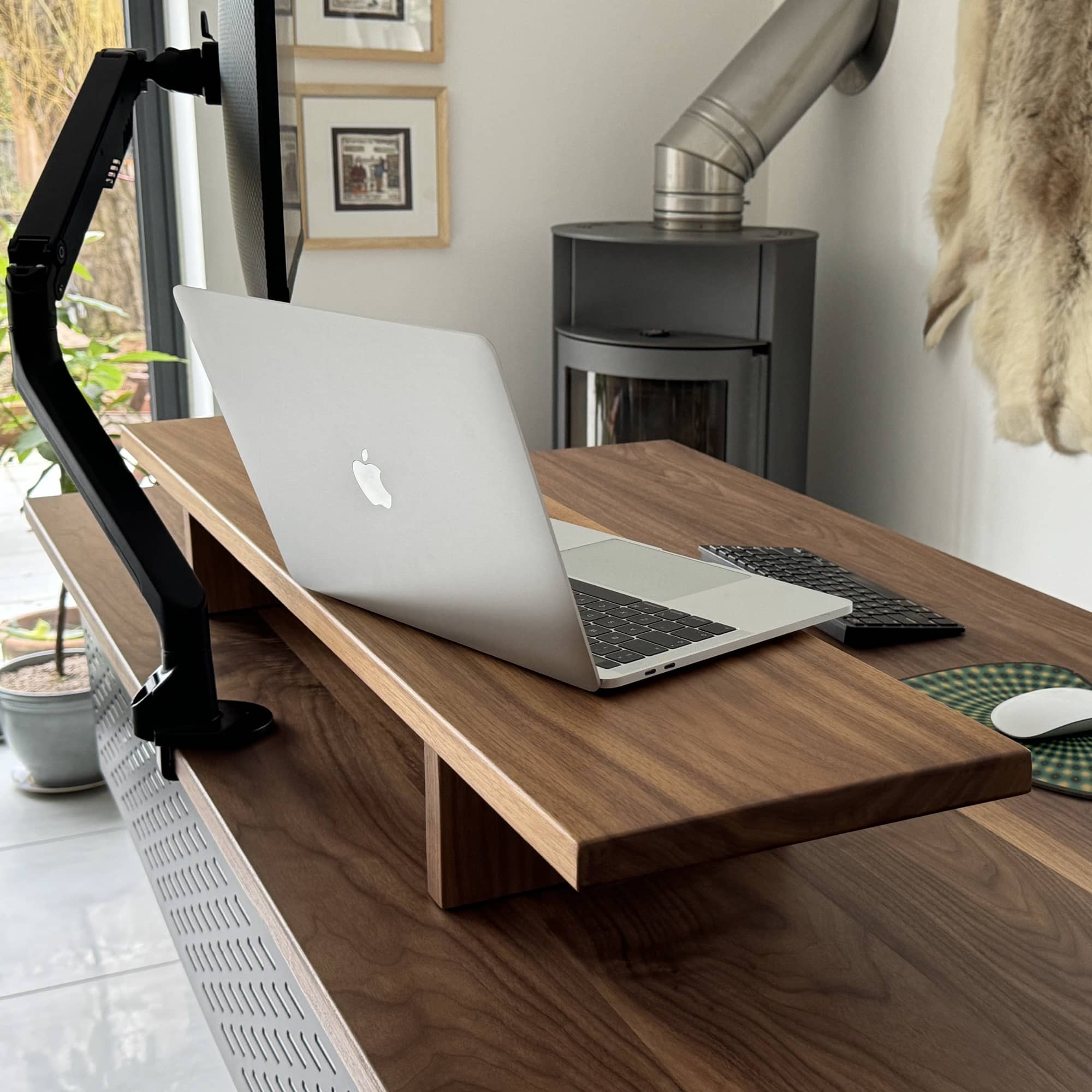 Hila Solid Wood Desk Shelf Monitor Stand