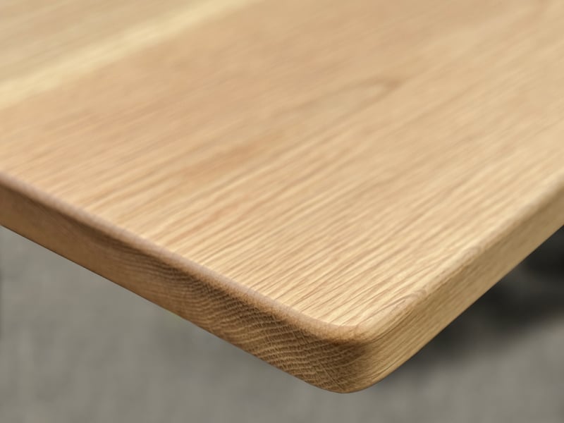 Sisu Oak Standing Desk Curved Corner Detail