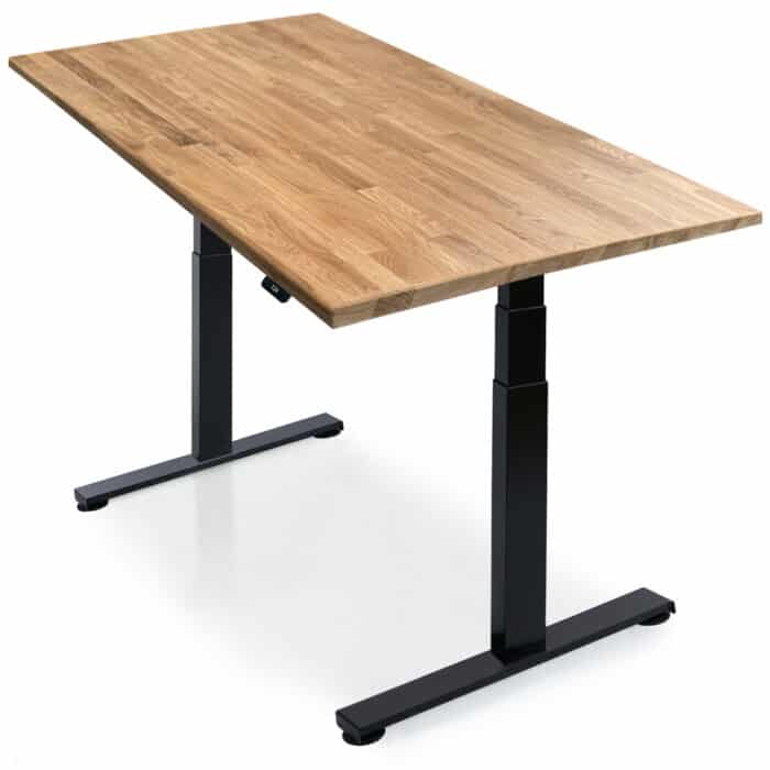 Sisu Oak Butcher Block Standing Desk Black Frame