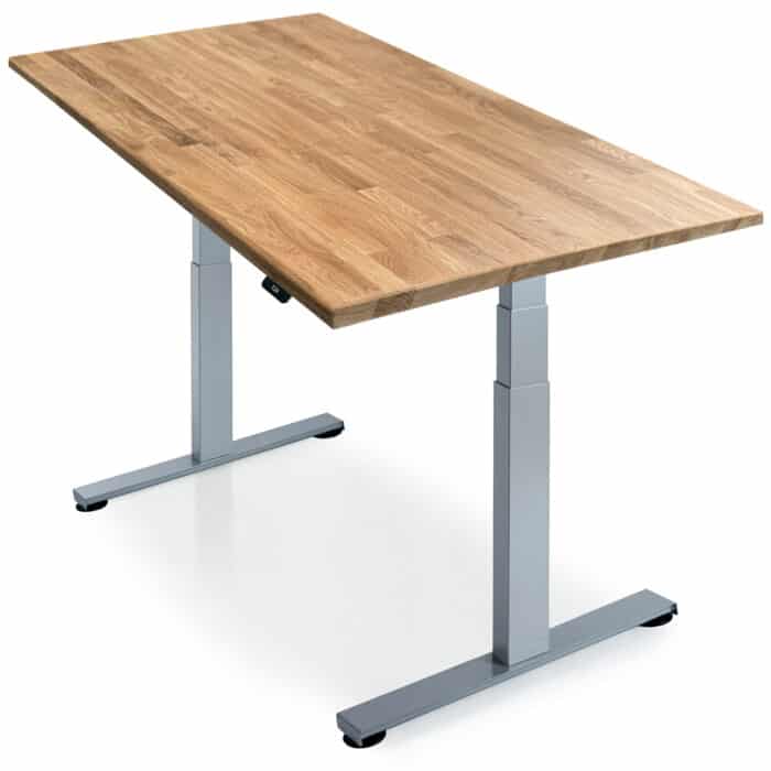 Sisu Oak Butcher Block Standing Desk Grey Frame